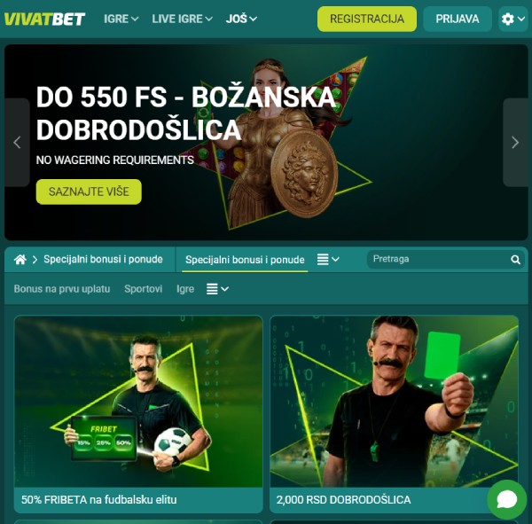 VivatBet mobilna verzija